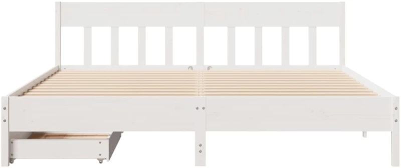 vidaXL Σκελετός Κρεβ. Χωρίς Στρώμα Λευκό 180x200 εκ Μασίφ Πεύκο