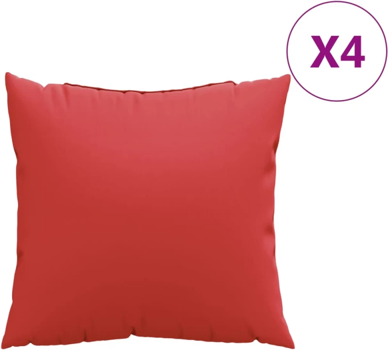 vidaXL Μαξιλάρια Καναπέ 4 τεμ. Κόκκινο 60x60 εκ. Υφασμάτινα