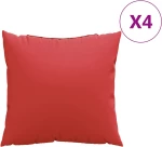 vidaXL Μαξιλάρια Καναπέ 4 τεμ. Κόκκινο 60x60 εκ. Υφασμάτινα