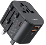 USAMS φορτιστής/αντάπτορας πρίζας US-CC179  USB-C & 2x USB  universal  20W  μαύρος