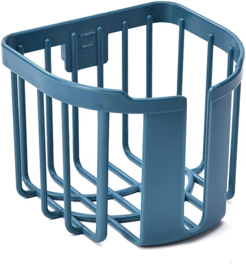 HOME USE επιτοίχια χαρτοθήκη μπάνιου HUH-0220 με αυτοκόλλητο  11x14x13.5cm  μπλε