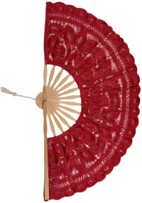 Χειροποίητη βεντάλια (22cm) κόκκινη - -