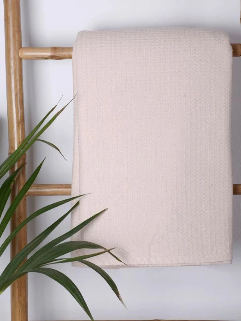 Κουβέρτα πικέ cotton Beige King Size (240x260)