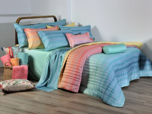 Σετ Σεντόνια Down Town S-862 Burano Aqua - Μονό 175x255