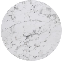 448977 HPL (HIGH PRESSURE LAMINATED) ΕΠΙΦΑΝΕΙΑ ΤΡΑΠΕΖΙΟΥ ΑΠΟΧΡΩΣΗ WHITE MARBLE, ΕΞΩΤΕΡΙΚΟΥ ΧΩΡΟΥ Φ120CM/12MM