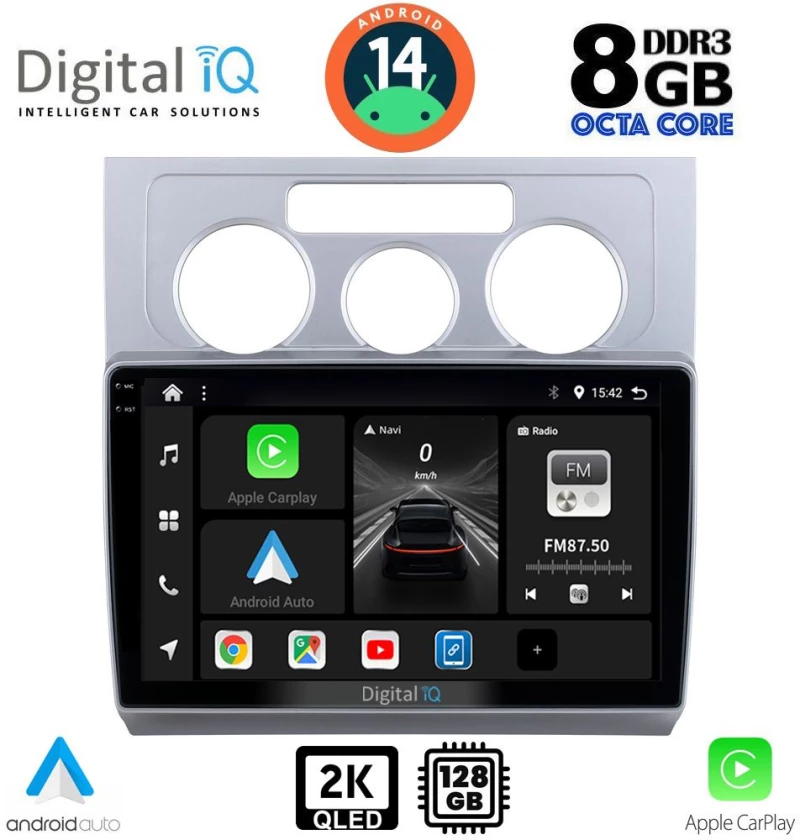 DIGITAL IQ BXF 8767_CPAA A/C (10inc) MULTIMEDIA TABLET for VW TOURAN mod. 2003-2010