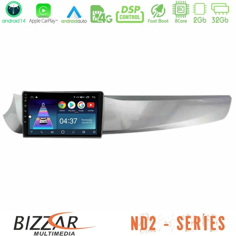 Bizzar nd2 Series 8core Android14 2+32gb  Alfa Romeo Giulietta 2010-2014 Navigation Multimedia Tablet 9" με Carplay & Android Auto u-nd2-Ar1799