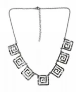 Kostibas 1013-648A, Κολιέ, Ατσάλι, Αρχαιοελληνικό, Ασημί
