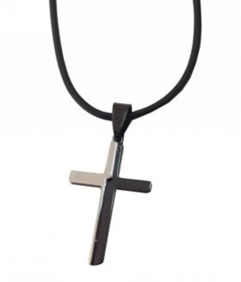 Kostibas 1313-340M, Σταυρός, Stainless Steel, Ατσάλι, Καουτσούκ, Μαύρο