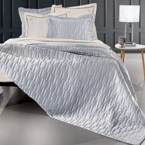 Κουβερλί Brick (Σετ 3τμχ) Silver Guy Laroche Υπέρδιπλo 240x250cm Microsatin
