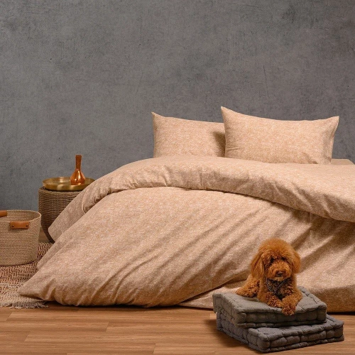 Παπλωματοθήκη Φανελένια Hope Beige Melinen Υπέρδιπλo 225x245cm 100% Βαμβακερή Φανέλα