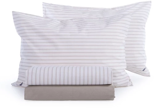 Σεντόνια Nau Coast (Σετ 4τμχ) Ecru Nef-Nef Homeware Διπλό 200x270cm 100% Βαμβακερό Περκάλι