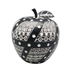 Διακοσμητικό Μήλο FIG211 14,5x14,5x15cm White-Black Espiel Πολυρεσίνη