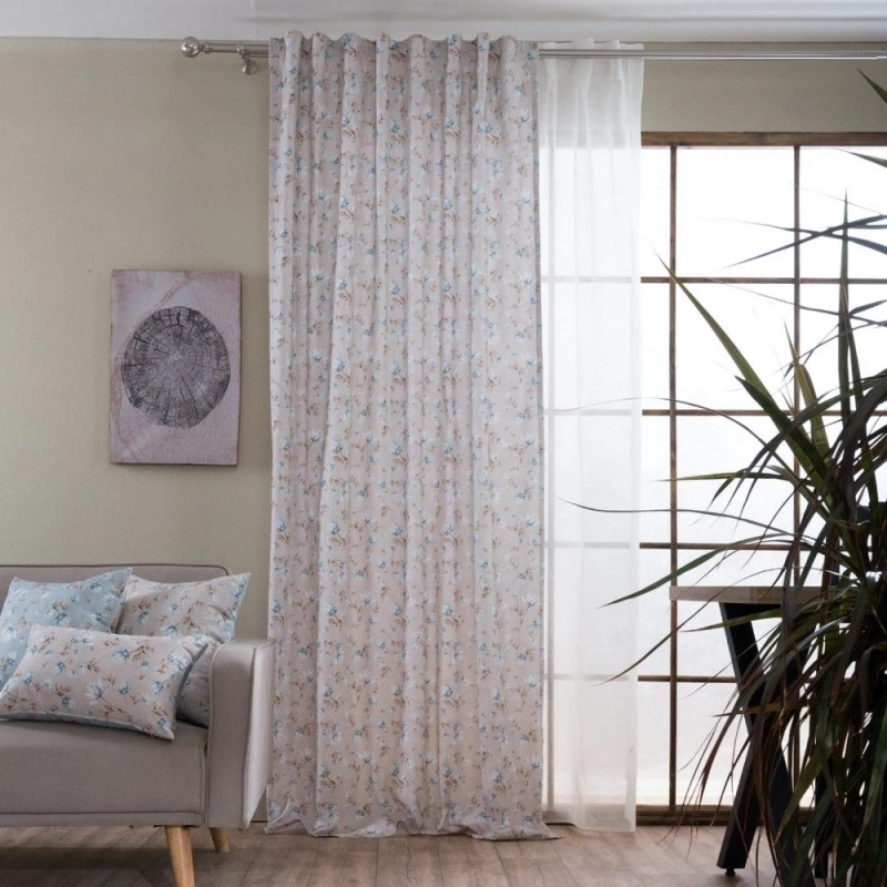 Κουρτίνα Altea Beige Teoran 140x275 Βαμβάκι-Πολυέστερ