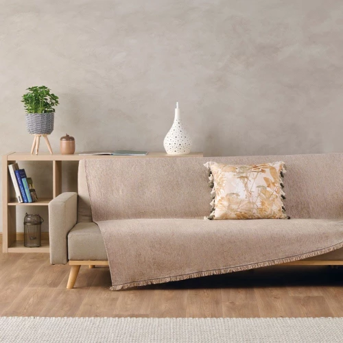 Ριχτάρι Tura 18 Beige Kentia Πολυθρόνα 170x180cm Ακρυλικό,Βαμβάκι, Polyester