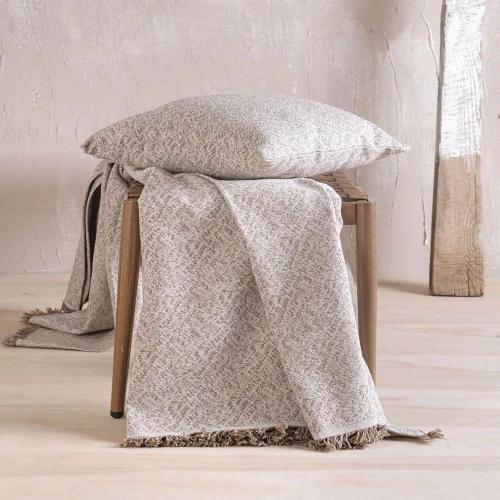 Ριχτάρι Fabio Beige Ρυθμός Πολυθρόνα 160x180cm Βαμβάκι-Πολυέστερ