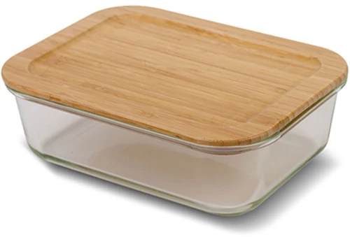 Φαγητοδοχείο Arizona 10-143-203 22,50x16,80x7,40cm 1500ml Natural-Clear Nava Ξύλο,Γυαλί