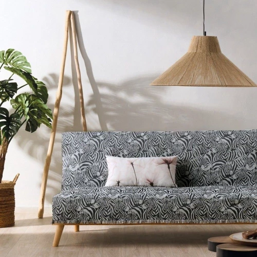 Ριχτάρι Zecora 22 Grey Kentia Τετραθέσιο 180x320cm Βαμβάκι-Πολυέστερ