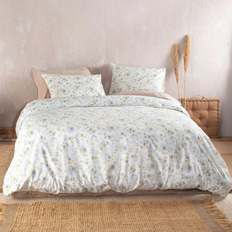 Κουβερλί Sorin (Σετ 2τμχ) Blue Ρυθμός Ημίδιπλο 160x240cm 100% Βαμβάκι