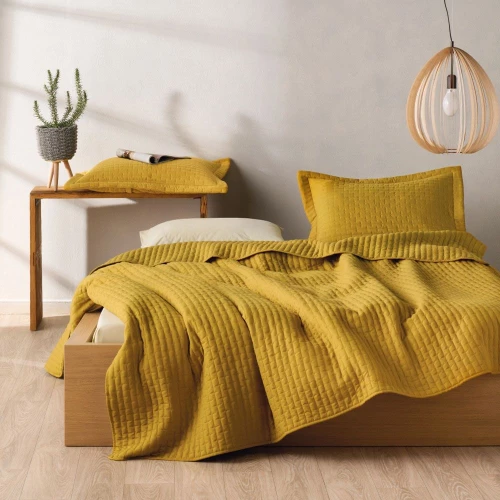 Κουβερλί Mason 11 (Σετ 2τμχ) Ochre Kentia Μονό 160x240cm Microfiber-Polyester