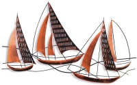 Διακοσμητικό Τοίχου Barbaros 930DYU1277 125x4x74cm Black-Copper Wallity Μέταλλο