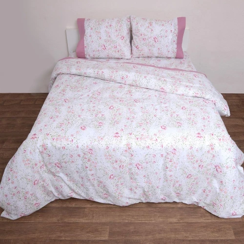 Σεντόνια Border 3002 (Σετ 3τμχ) Pink Anna Riska Ημίδιπλο 170x270cm 100% Βαμβάκι