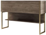 Κονσόλα Luxe 618BLY1403 120x30x80cm Gold-Walnut Μοριοσανίδα, Μέταλλο