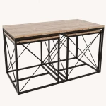 Ζιγκόν Defne (Σετ 3Τμχ) 854KLN2904 100x50x52/45x45x47cm Pine-Black