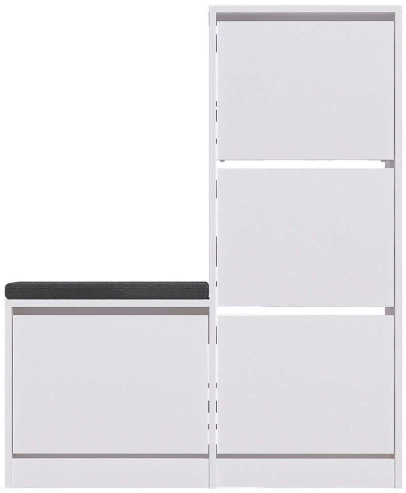 Παπουτσοθήκη Dude 779HMS4115 105x26x118,5cm White Μοριοσανίδα, Μελαμίνη