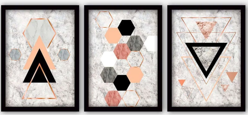 Κάδρα (Σετ 3Τμχ) 364LUL1273 35x45cm Multi Wallity Κάθετοι Πλαστικό,Mdf
