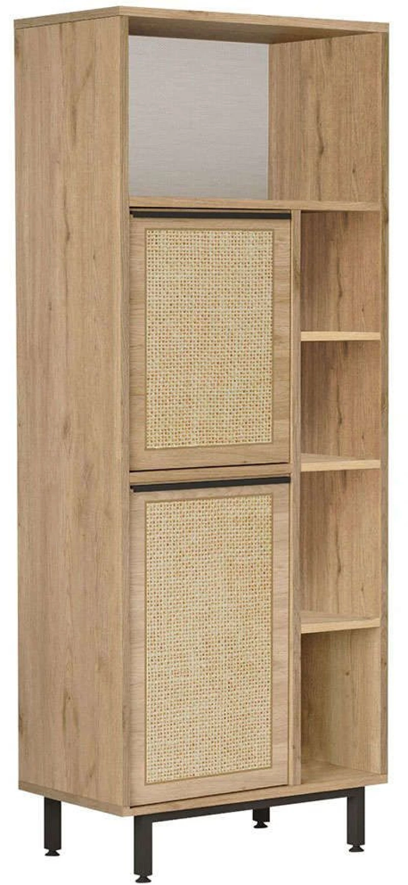 Στήλη Μπάνιου 956LCS3479 60x35,5x161,6cm Walnut-Oak Μοριοσανίδα, Μέταλλο