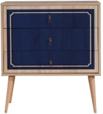 Συρταριέρα Trio 869VEL3436 80x40x90cm Oak-Blue