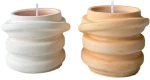Κεριά Σόγιας Σε Δοχεία Glamour (Σετ 2Τμχ) 447FLD1132 8x7x8cm White-Orange Aberto Design Τσιμέντο