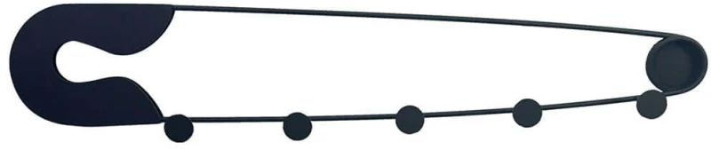 Κρεμάστρα Τοίχου 5 Θέσεων Devran 279ENZ2816 60x11cm Black Wallity Μέταλλο