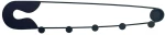 Κρεμάστρα Τοίχου 5 Θέσεων Devran 279ENZ2816 60x11cm Black Wallity Μέταλλο