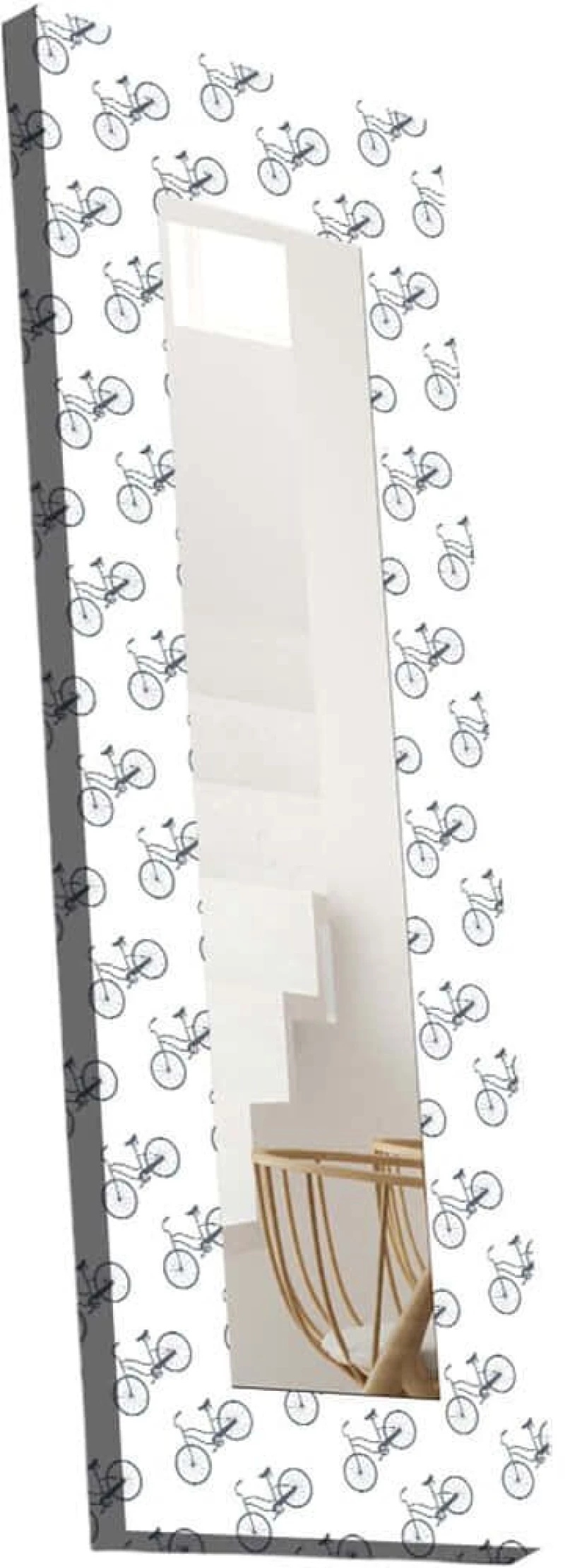 Καθρέπτης Τοίχου 814MVT1103 40x120cm White-Black Wallity Ξύλο, Καμβάς
