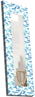 Καθρέπτης Τοίχου 814MVT1115 40x120cm White-Blue Wallity Ξύλο, Καμβάς