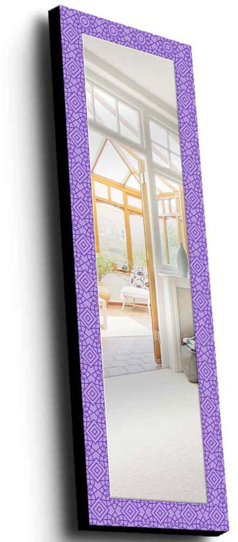 Καθρέπτης Τοίχου 755MER1137 40x120cm Purple Wallity Ξύλο,Ύφασμα