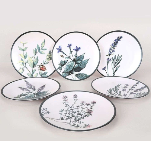 Πιάτο Ρηχό (Σετ 6Τμχ) 275KRM1732 Φ25cm Multi Hermia Κεραμικό