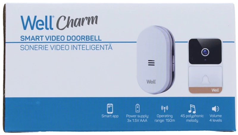 Κουδούνι Smart Video WiFi AC/AC 45 μελωδιών DOORBELL-CHARM-WL
