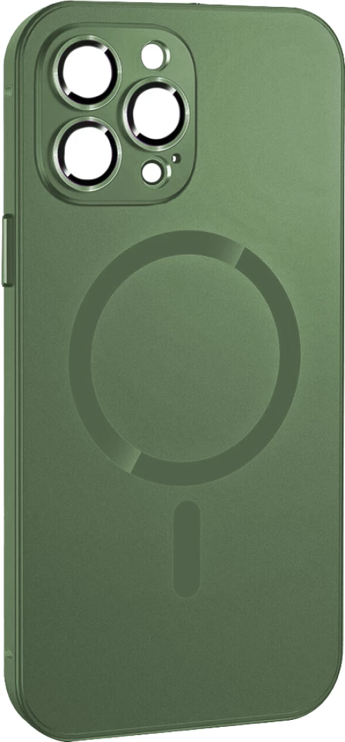 ObaStyle Metal Effect Magnetic Soft Cover Case για Apple iPhone 14 Pro Max - Πράσινο