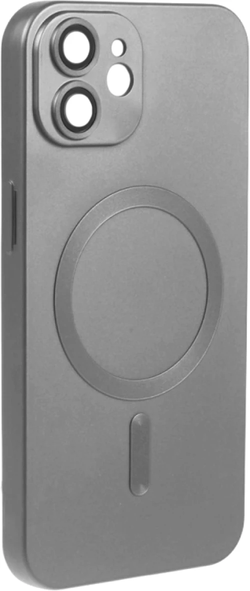 ObaStyle Metal Effect Magnetic Soft Cover Case για Apple iPhone 12 - Ασημί