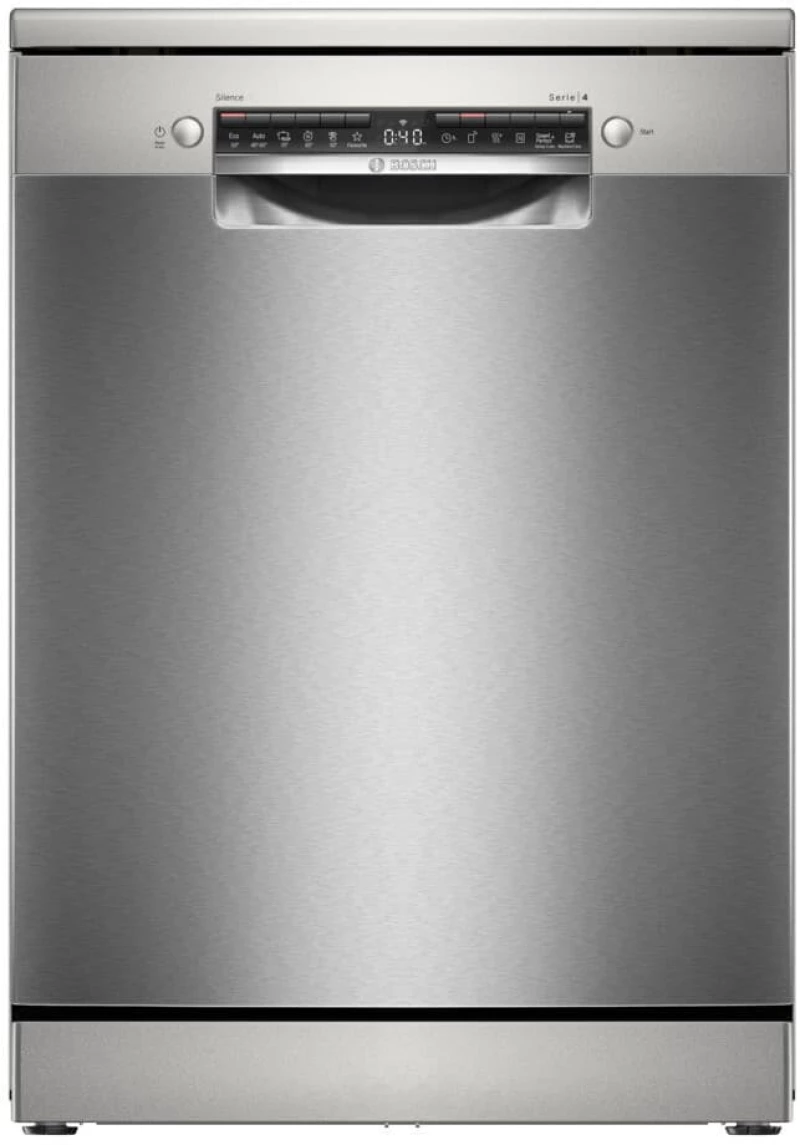 Πλυντήριο Πιάτων Ελεύθερο Bosch Serie 4 SMS4HVI00E Inox WiFi 14 Σερβίτσια 60cm D