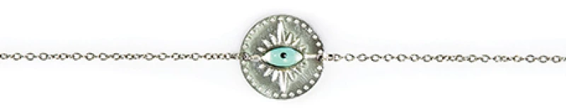 Βραχιόλι αλυσίδα ασημί φλουρί StarEye Stainless Steel ΦΝ-5628-2