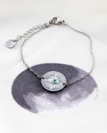 Βραχιόλι αλυσίδα ασημί φλουρί StarEye Stainless Steel ΦΝ-5628-2