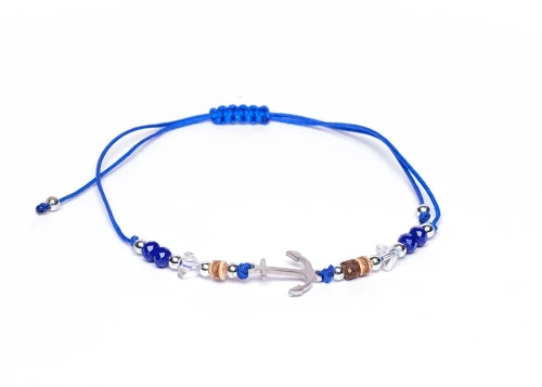 Βραχιόλι με Άγκυρα Μπλε αυξομειώμενο Τ 14