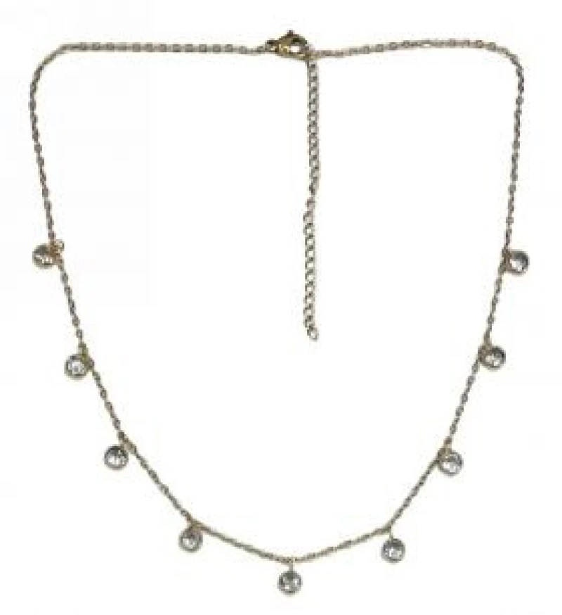 Kostibas 1013-785XL, Κολιέ, Ατσάλι, Με Πέτρες, Λευκό
