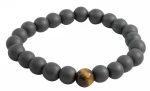 Kostibas 1550-868G, Βραχιόλι Αντρικό, Πέτρα, Αιματίτης, ΤΕ, Γκρι