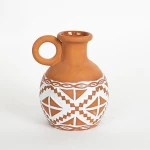 Βάζο Κεραμικό Τερακότα/Λευκό 13.1x13.1x17.7εκ