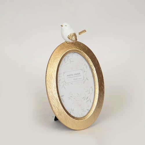 Κορνίζα 10x15 Ξύλινη Λευκή/Χρυσή 14.2x23.2x2εκ